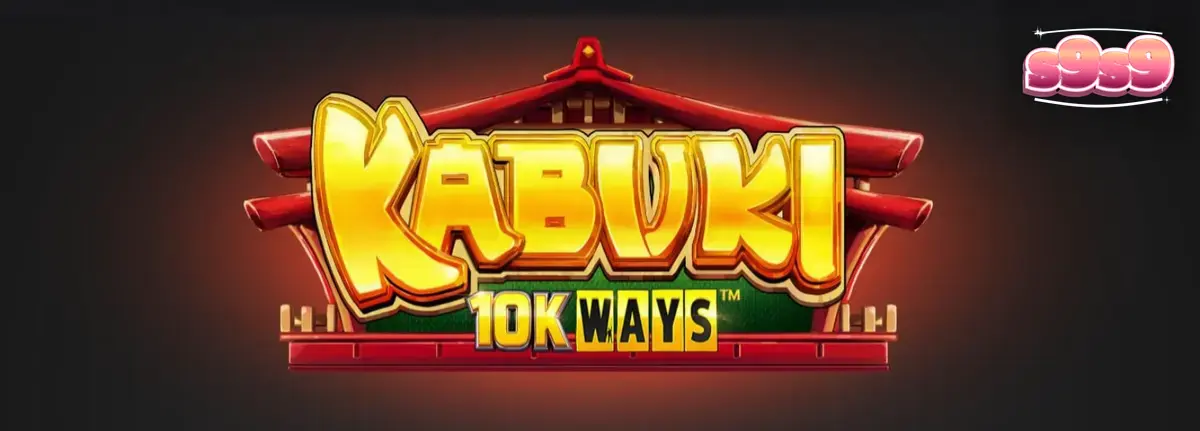 Tampilan visual slot Kabuki 10k Ways dengan tema teater Jepang dan gulungan bambu.